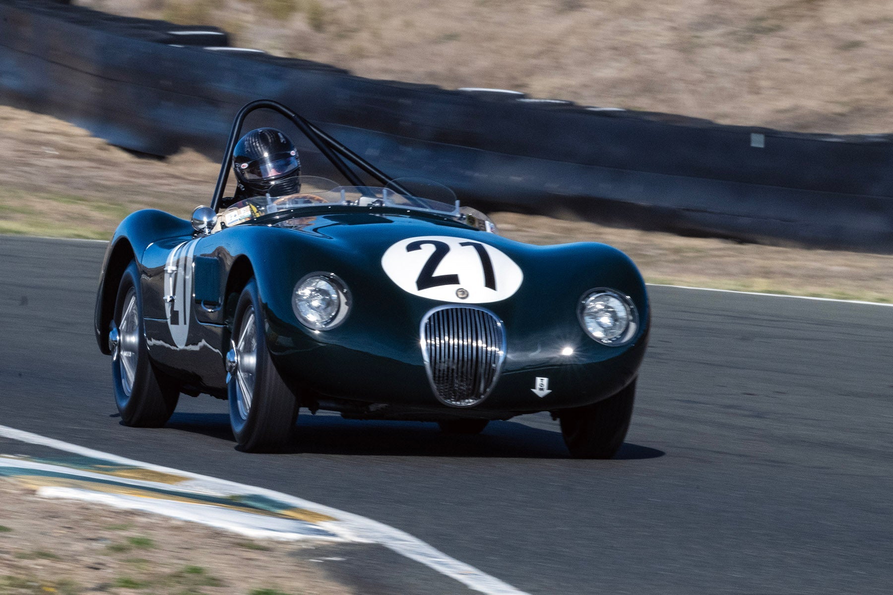 <p>Nick Price - 1953 Jaguar C Type at the 2023 Velocity Invitational run at Sonoma Raceway</p>